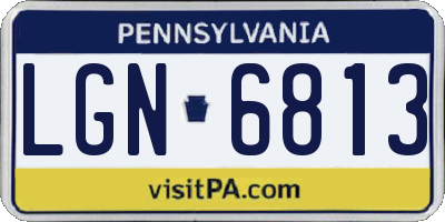 PA license plate LGN6813