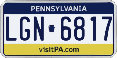 PA license plate LGN6817
