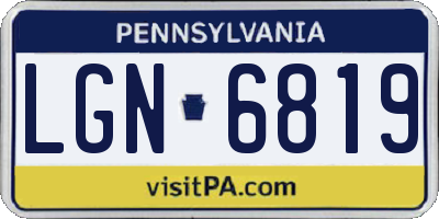 PA license plate LGN6819