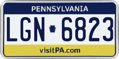 PA license plate LGN6823