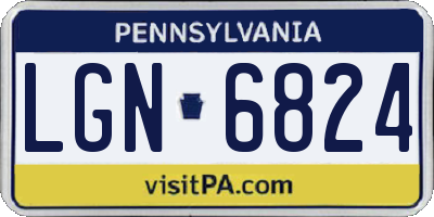 PA license plate LGN6824