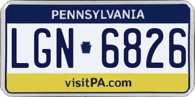 PA license plate LGN6826