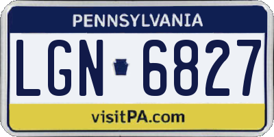 PA license plate LGN6827