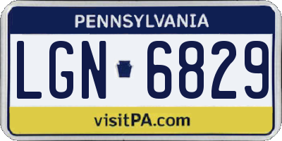 PA license plate LGN6829