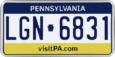 PA license plate LGN6831