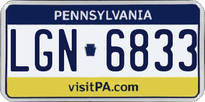PA license plate LGN6833