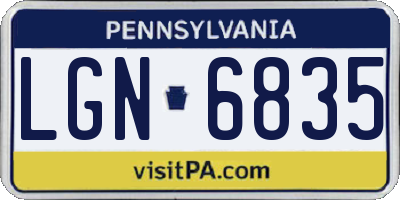 PA license plate LGN6835