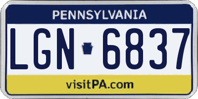 PA license plate LGN6837