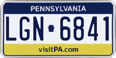 PA license plate LGN6841