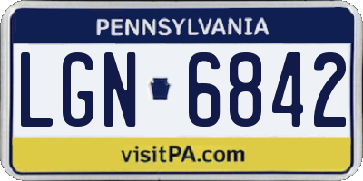 PA license plate LGN6842