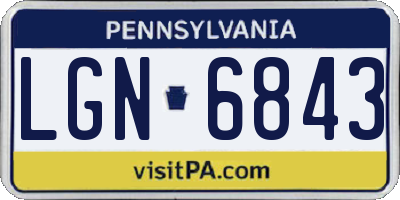 PA license plate LGN6843