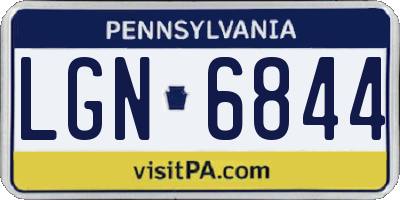 PA license plate LGN6844