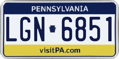 PA license plate LGN6851