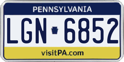 PA license plate LGN6852
