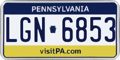 PA license plate LGN6853