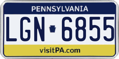 PA license plate LGN6855