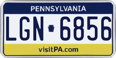 PA license plate LGN6856