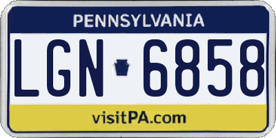 PA license plate LGN6858