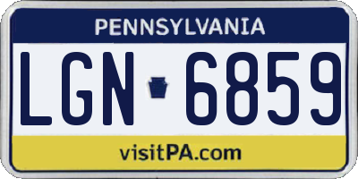 PA license plate LGN6859
