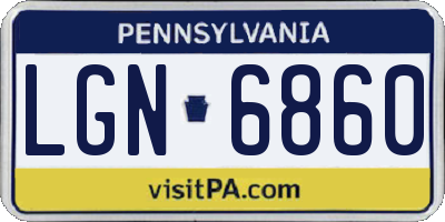 PA license plate LGN6860