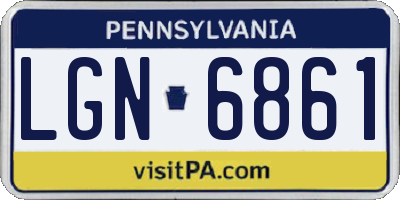 PA license plate LGN6861