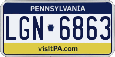 PA license plate LGN6863