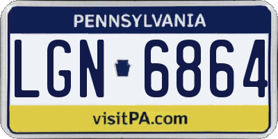 PA license plate LGN6864