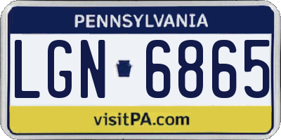 PA license plate LGN6865