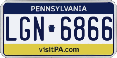 PA license plate LGN6866