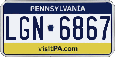 PA license plate LGN6867