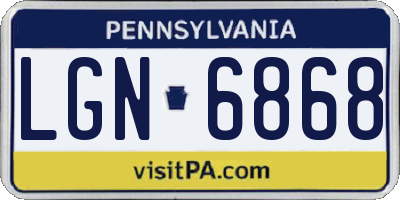 PA license plate LGN6868