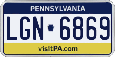 PA license plate LGN6869