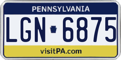 PA license plate LGN6875