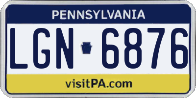 PA license plate LGN6876