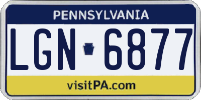PA license plate LGN6877