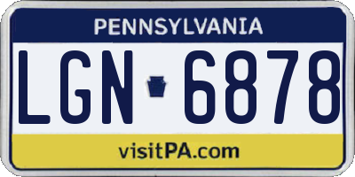 PA license plate LGN6878