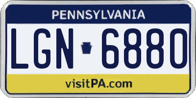 PA license plate LGN6880