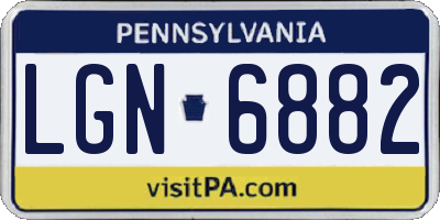 PA license plate LGN6882
