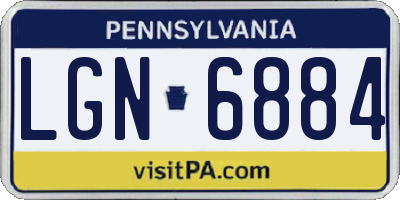 PA license plate LGN6884