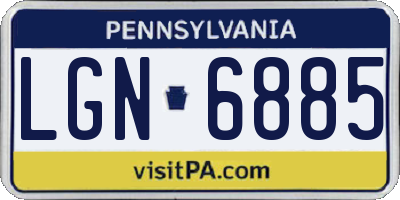 PA license plate LGN6885