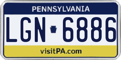 PA license plate LGN6886
