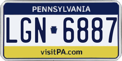 PA license plate LGN6887