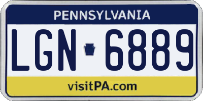 PA license plate LGN6889