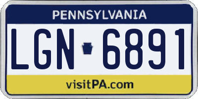 PA license plate LGN6891