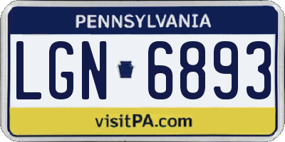 PA license plate LGN6893