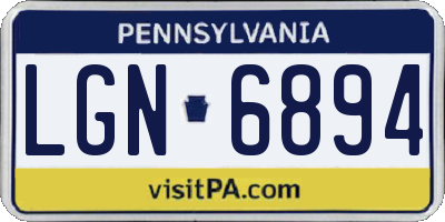PA license plate LGN6894
