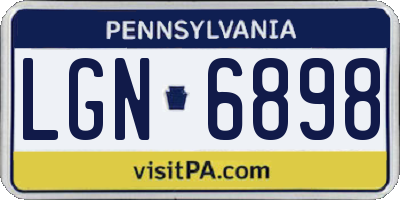 PA license plate LGN6898