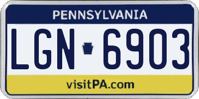 PA license plate LGN6903