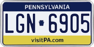 PA license plate LGN6905