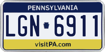PA license plate LGN6911